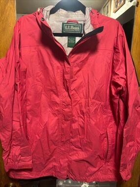 L.L. Bean Women's Red Hooded Utility Jacket
